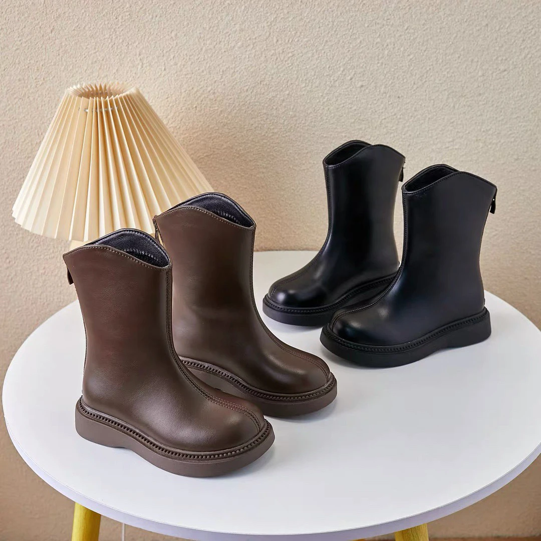 秋冬女童靴子棉鞋宝宝童靴小女孩高帮鞋