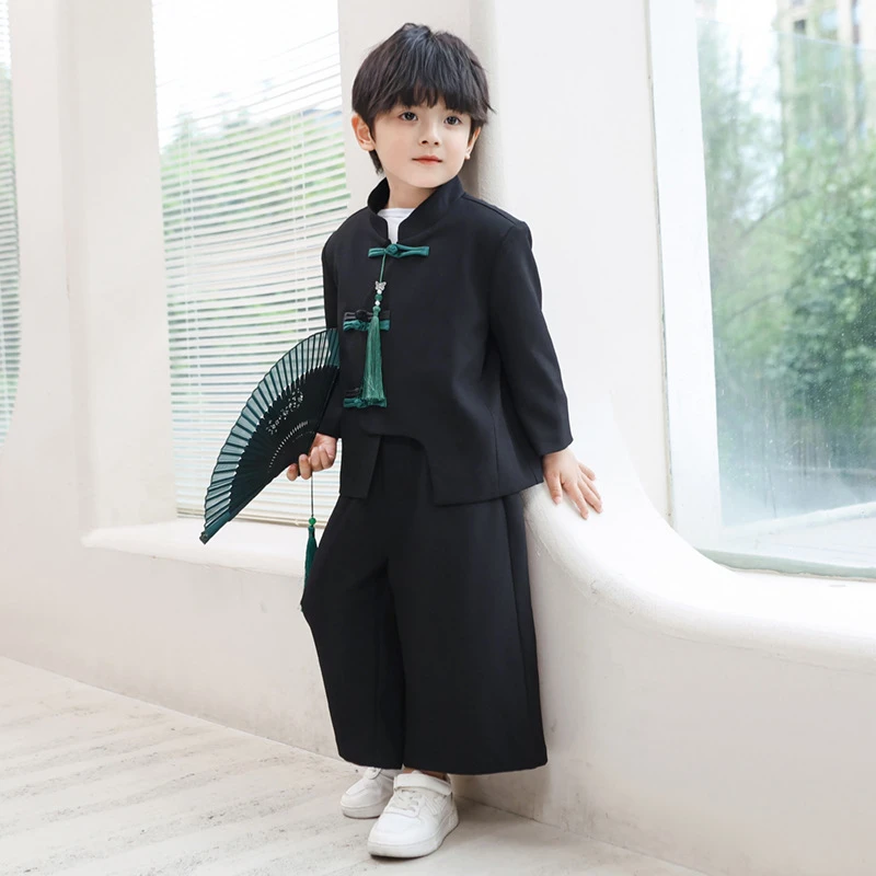 男童新中式汉服春夏新款儿童国风唐装演出服套装中小童国潮中山装