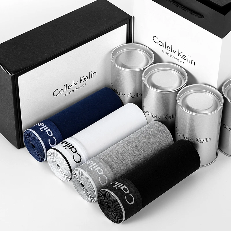 CailelvKelin男士平角内裤秋冬莫代尔透气中腰送男友四角运动短裤
