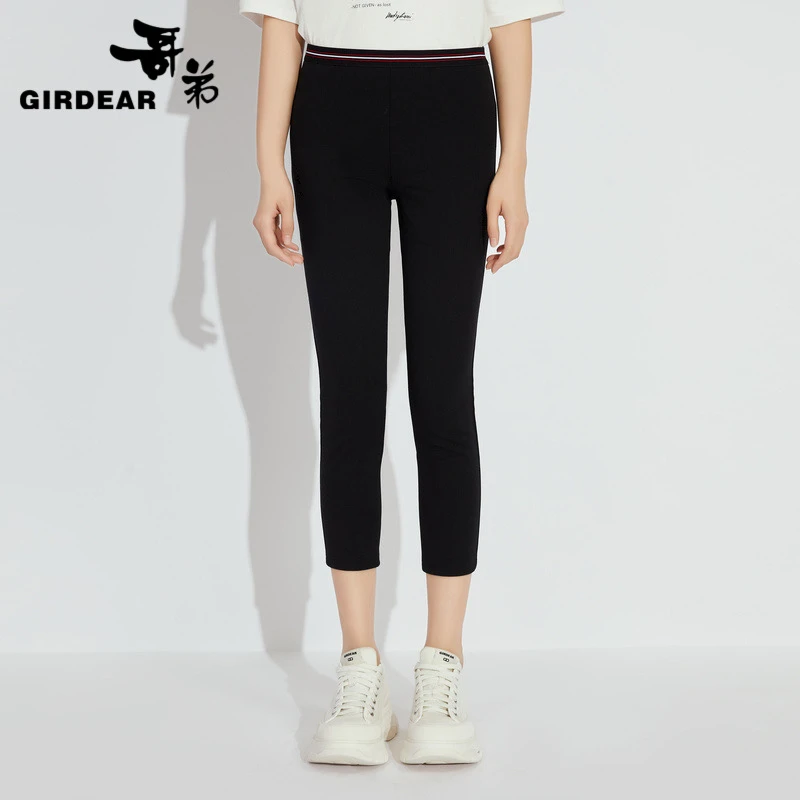GIRDEAR/哥弟瘦瘦裤修身高弹力显瘦七分打底裤1100026-4208511