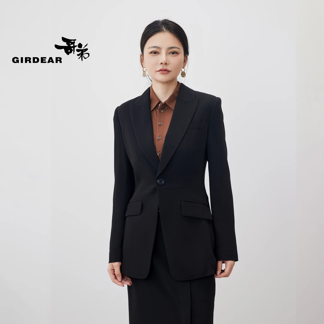 GIRDEAR/哥弟气质干练简约通勤收腰西装外套-1400711-4238211-001