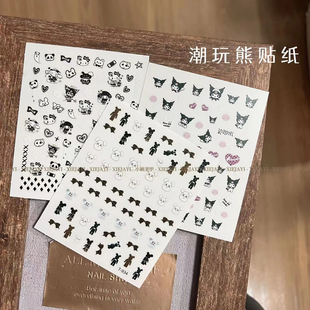 1.1小颖美甲-3张 潮玩熊贴纸 美甲贴纸