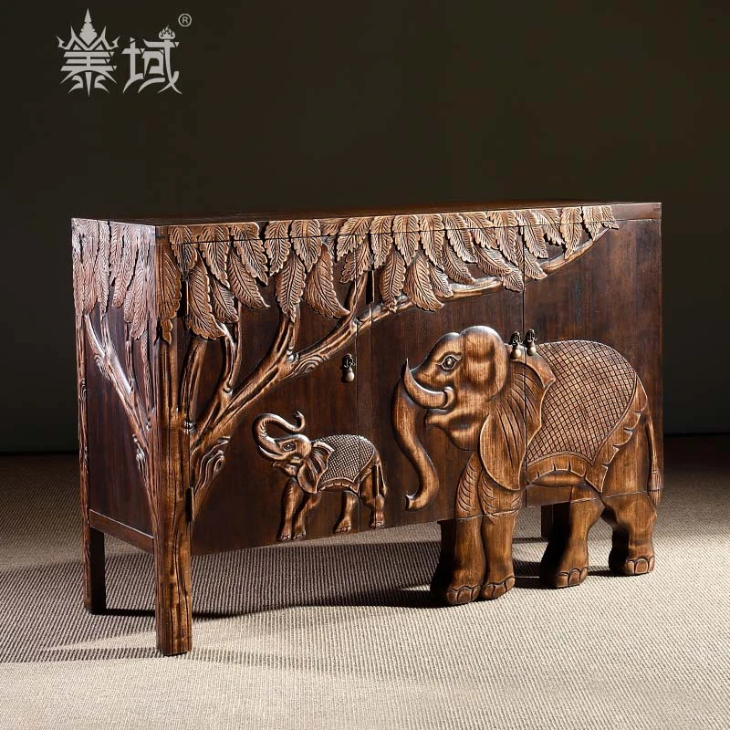 泰域《大象柜玄关柜》三开门储物柜 客厅边柜靠墙收纳置物柜E2-431