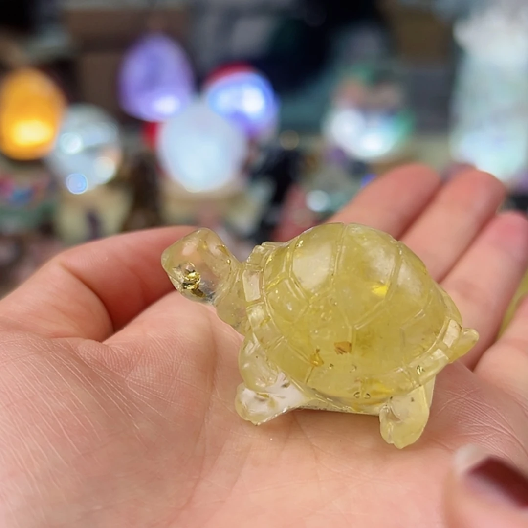 【闪购商品】水晶大型摆件（非配饰）银S925镶嵌黄小龟
