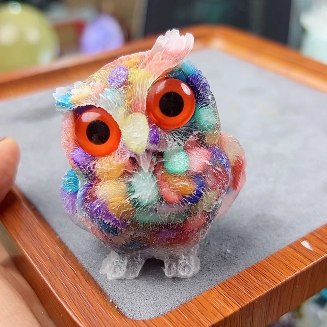 【闪购商品】紫晶大型摆件(非配饰)未镶嵌彩猫头鹰