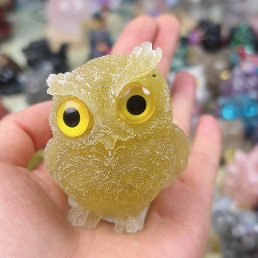 【闪购商品】水晶大型摆件(非配饰)未镶嵌黄猫头鹰