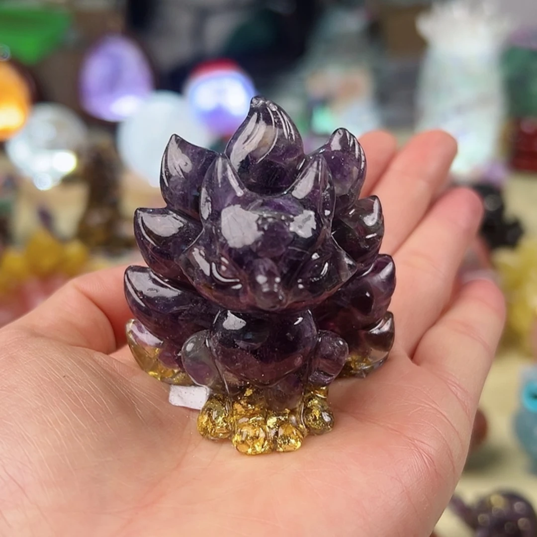 【闪购商品】水晶大型摆件（非配饰）未镶嵌紫九尾