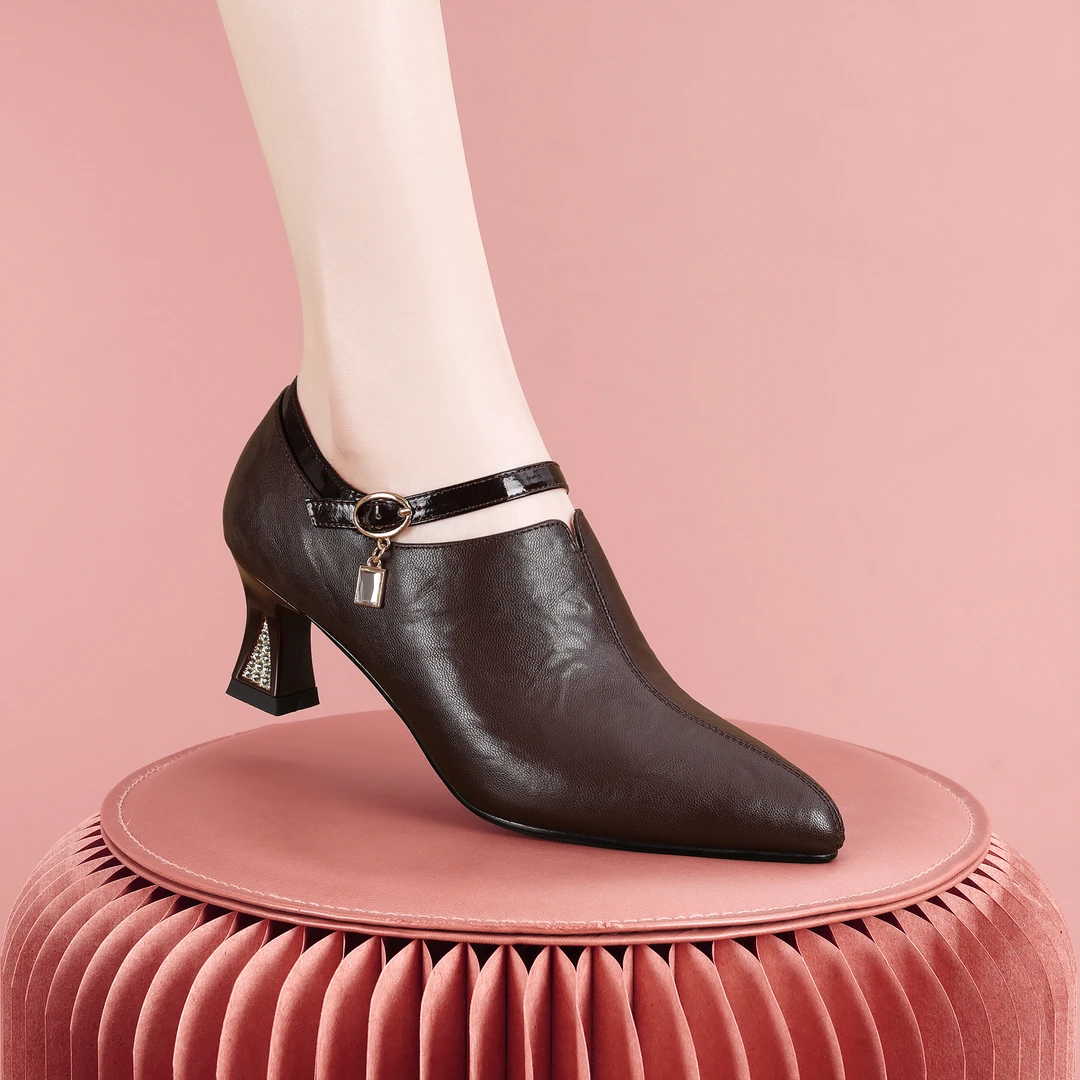 梵芮诗2024春秋新款平替好物尖头时尚轻奢百搭低跟女士单鞋-J1164