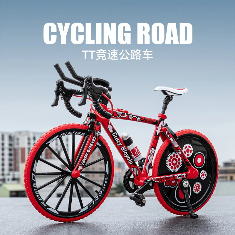 1:8弯头TT竞速公路自行车仿真合金车模儿童男孩玩具车致盒装