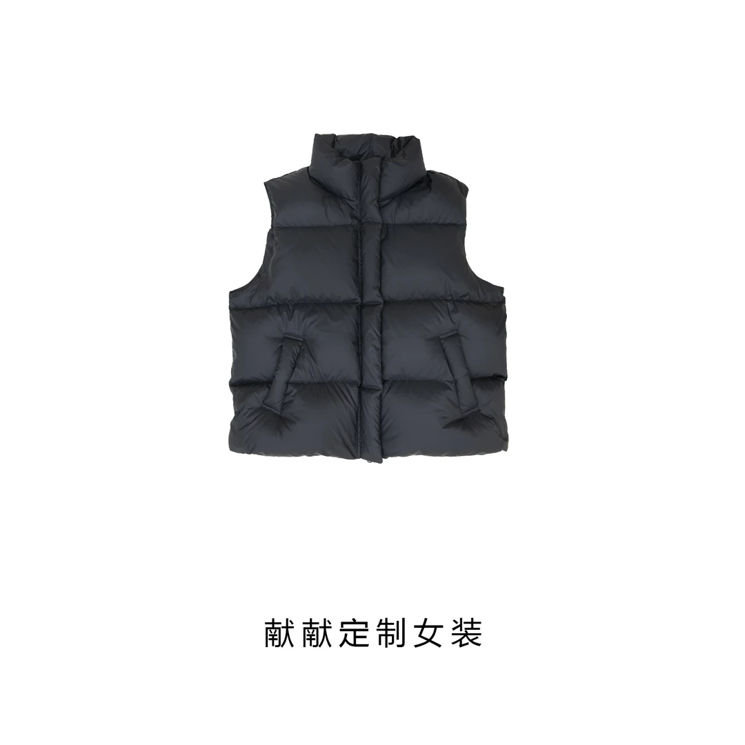 订制加厚140克起新国标90白鸭绒马甲 23-417