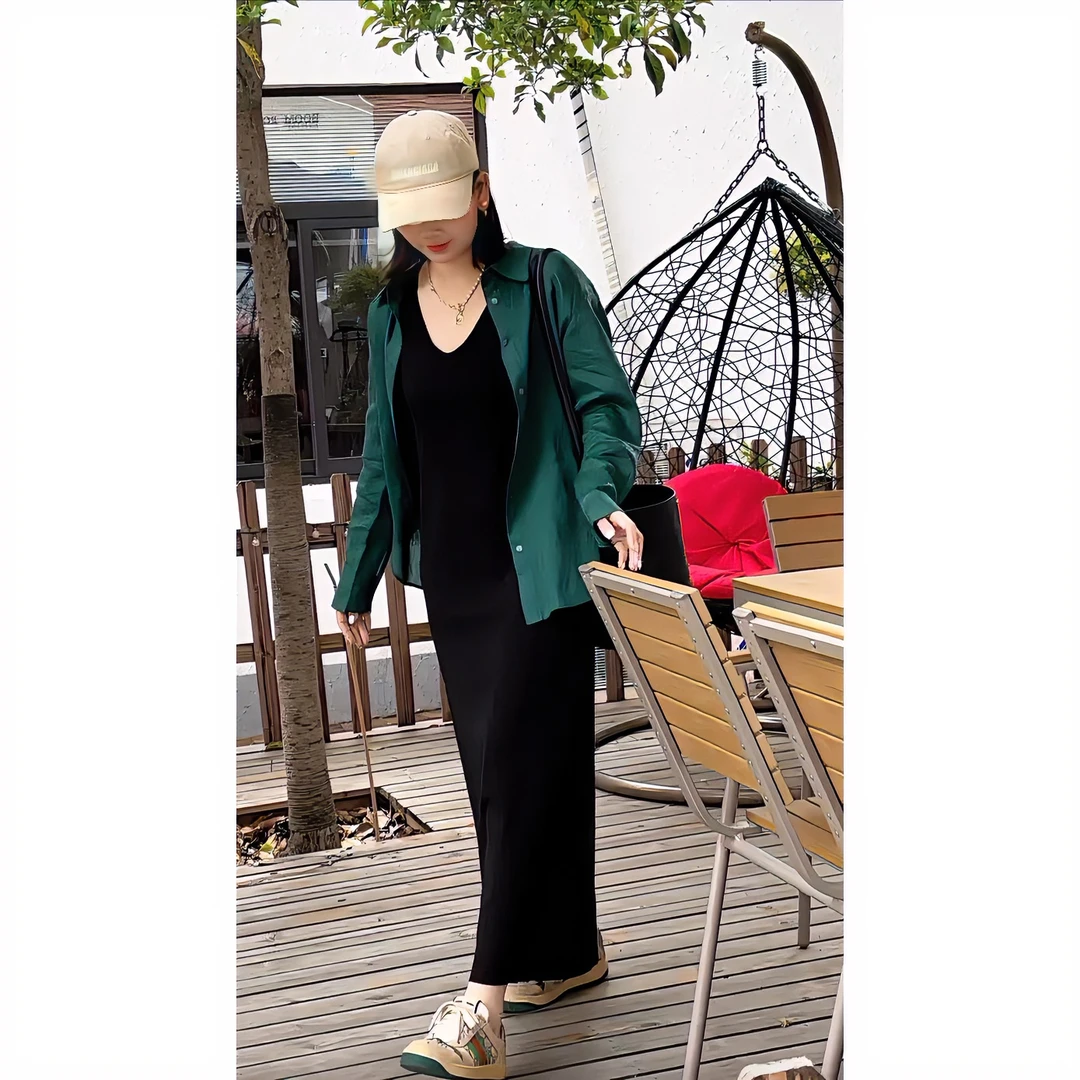 沿夏高级感 飒柔兼备简约背心裙 显瘦垂感连衣裙 20985款