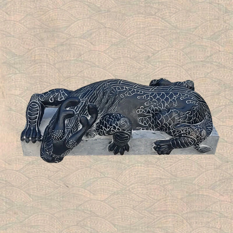 石雕青石吸水兽避水兽仿古做旧天然石材雕刻家用庭院装饰摆件