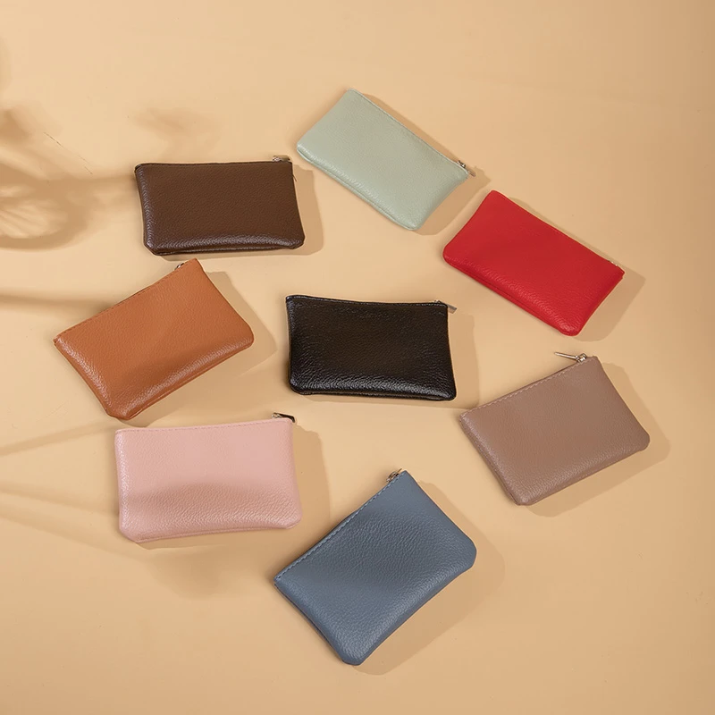 迷你小包包零钱包女士手拿小钱包简约便携软皮拉链收纳包男硬币包