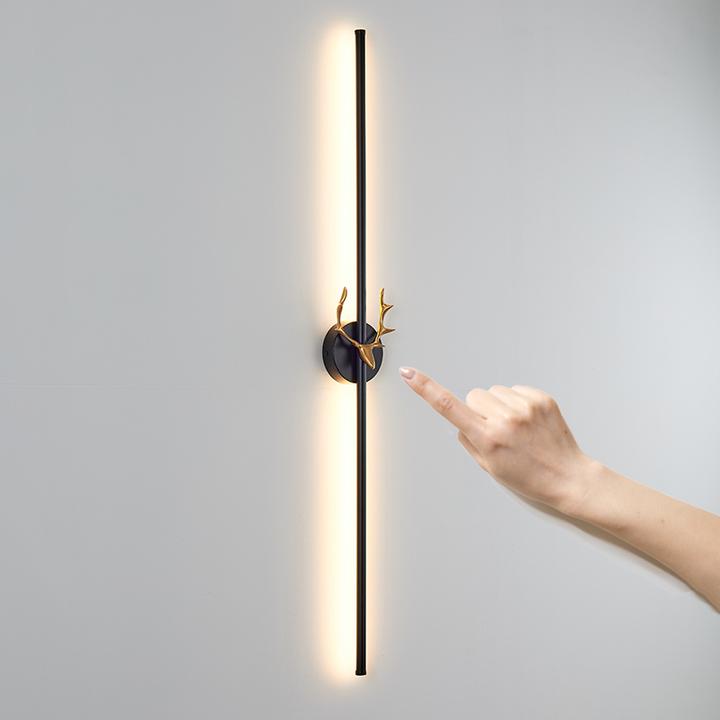 触摸开关鹿角壁灯墙灯客厅电视墙背景墙极简长条壁灯卧室床头灯