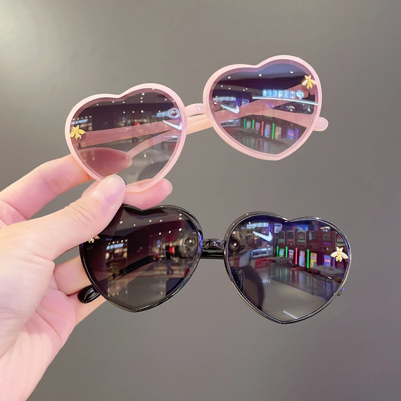儿童太阳镜女童可爱超萌爱心框宝宝墨镜小女孩防紫外线遮阳眼镜潮