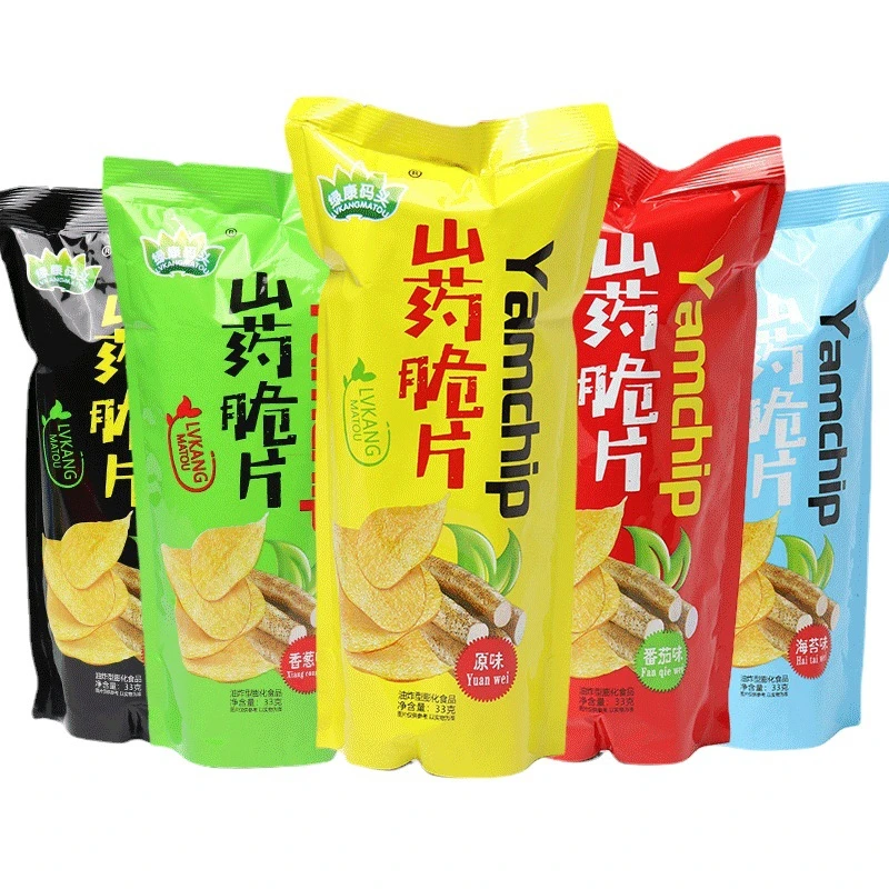 【整箱】山药薄片薯片山药脆片儿童零食33g/袋网红休闲追剧解馋零食