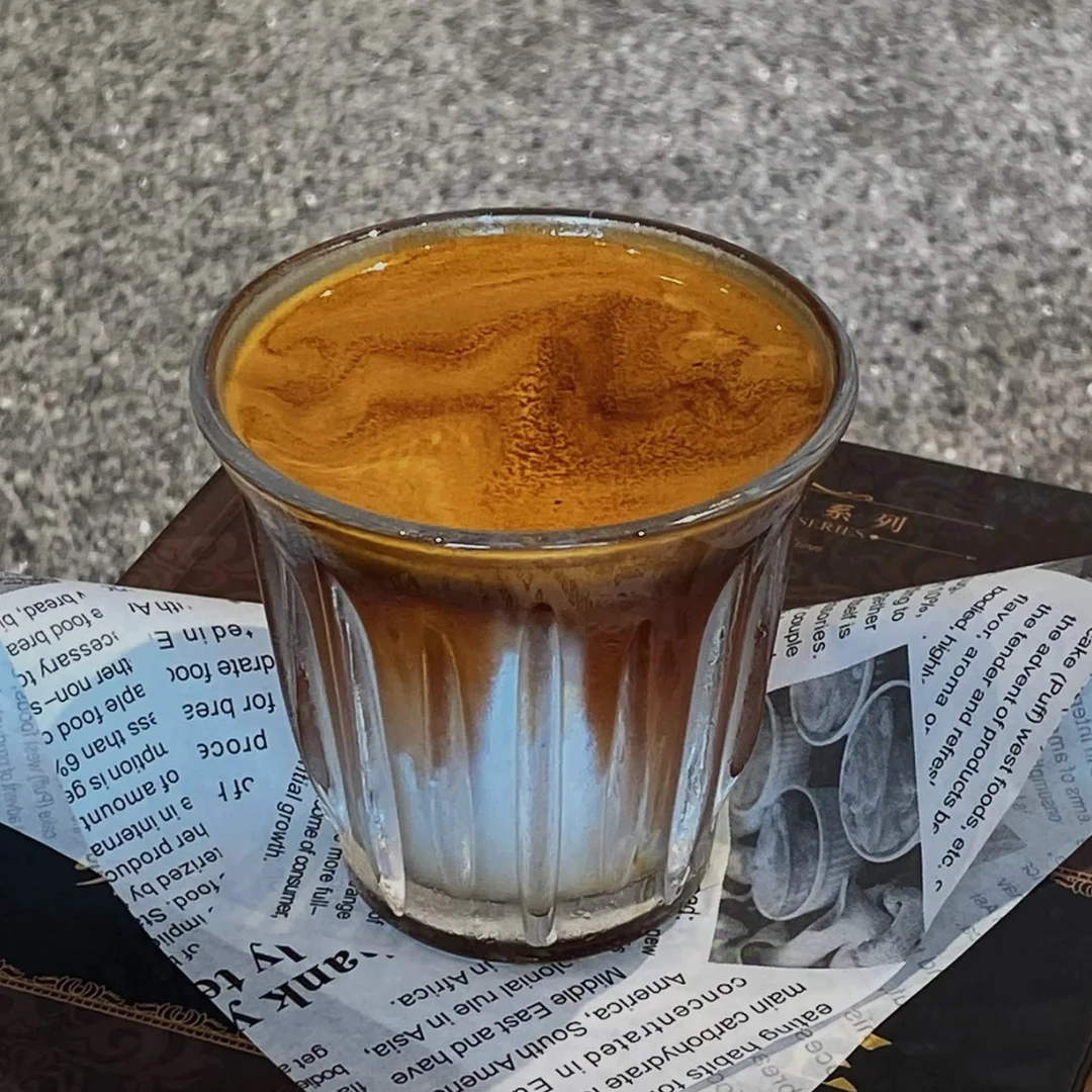 Dirty咖啡杯澳白杯拿铁杯短笛咖啡厅玻璃杯拉花杯冷萃杯立体竖楞