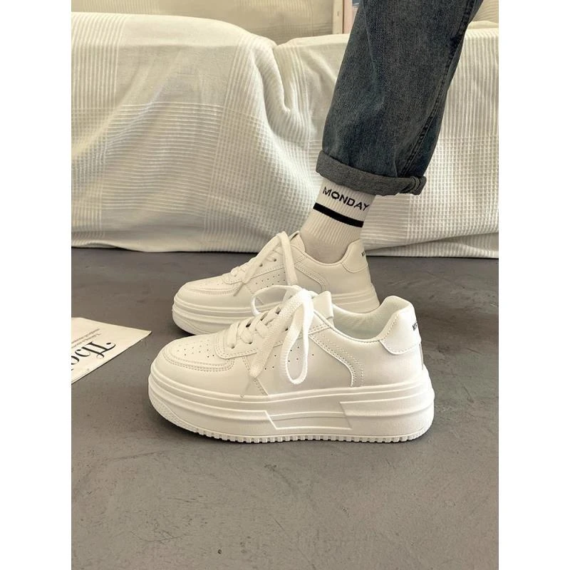 厚底小白鞋女春季透气ins潮爆款老爹鞋2023新款百搭休闲运动板鞋