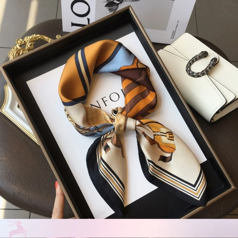 Viney丝巾女高级感洋气桑蚕丝方巾时尚纱巾生日礼物送女友送老婆