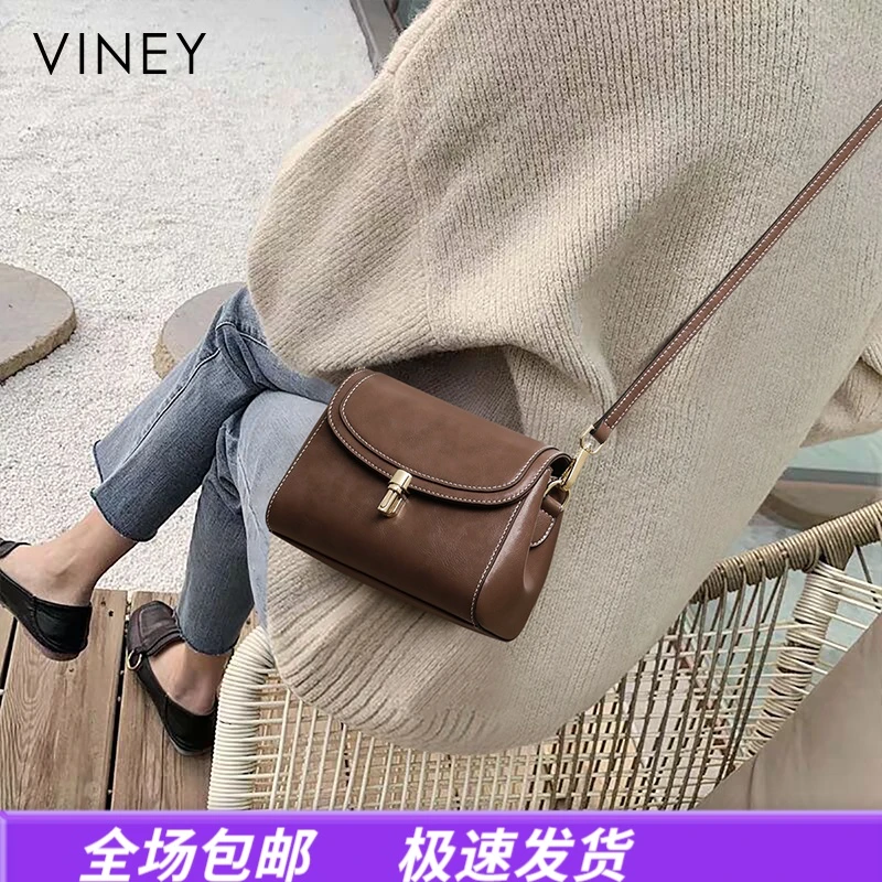 Viney真皮包包女2025新款高颜值斜挎腋下包生日圣诞礼物送女生