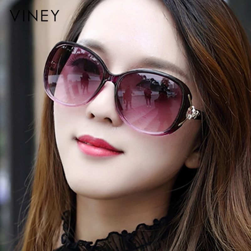 Viney墨镜女2025新款时尚太阳镜防紫外线大脸显瘦网红小众遮阳镜