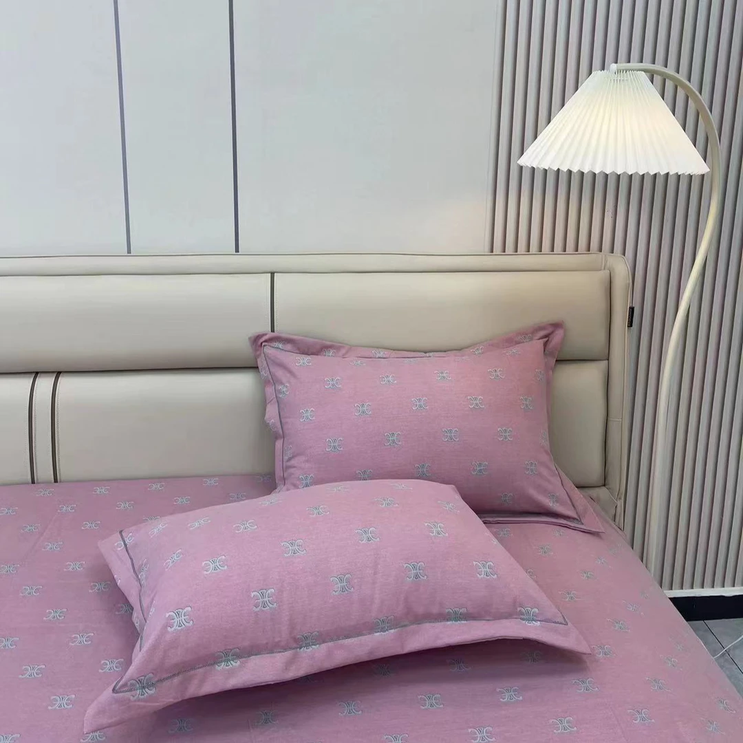 枕套床单双面亲肤加厚大床细纱轻奢精梳印花凉感布床斜纹双层纱