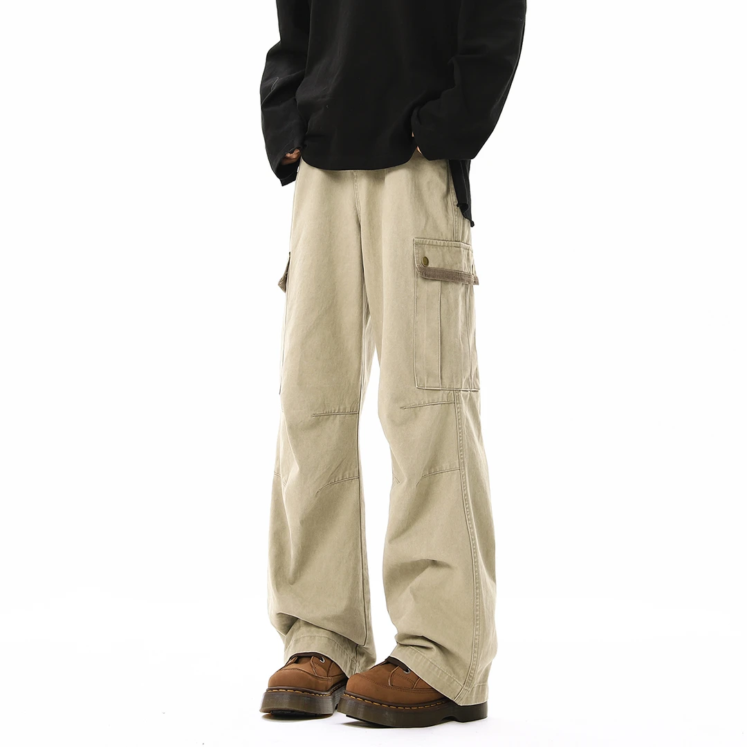 新款2025美式复古男女宽松水洗做旧直筒工装裤高街休闲裤潮流百搭