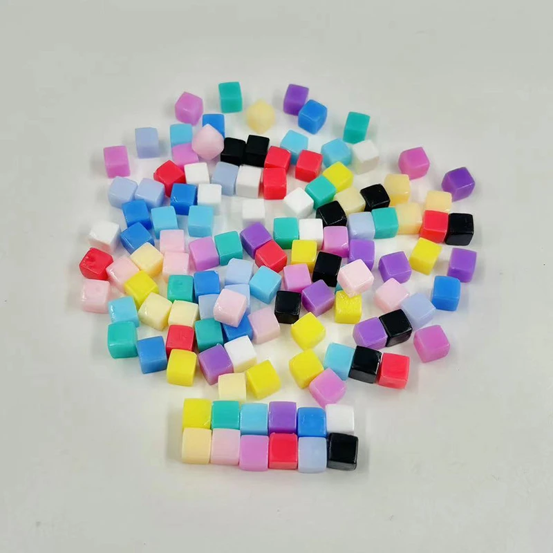【许愿三颜色】8mm马卡龙实色亚克力小冰块diy配件方形透色