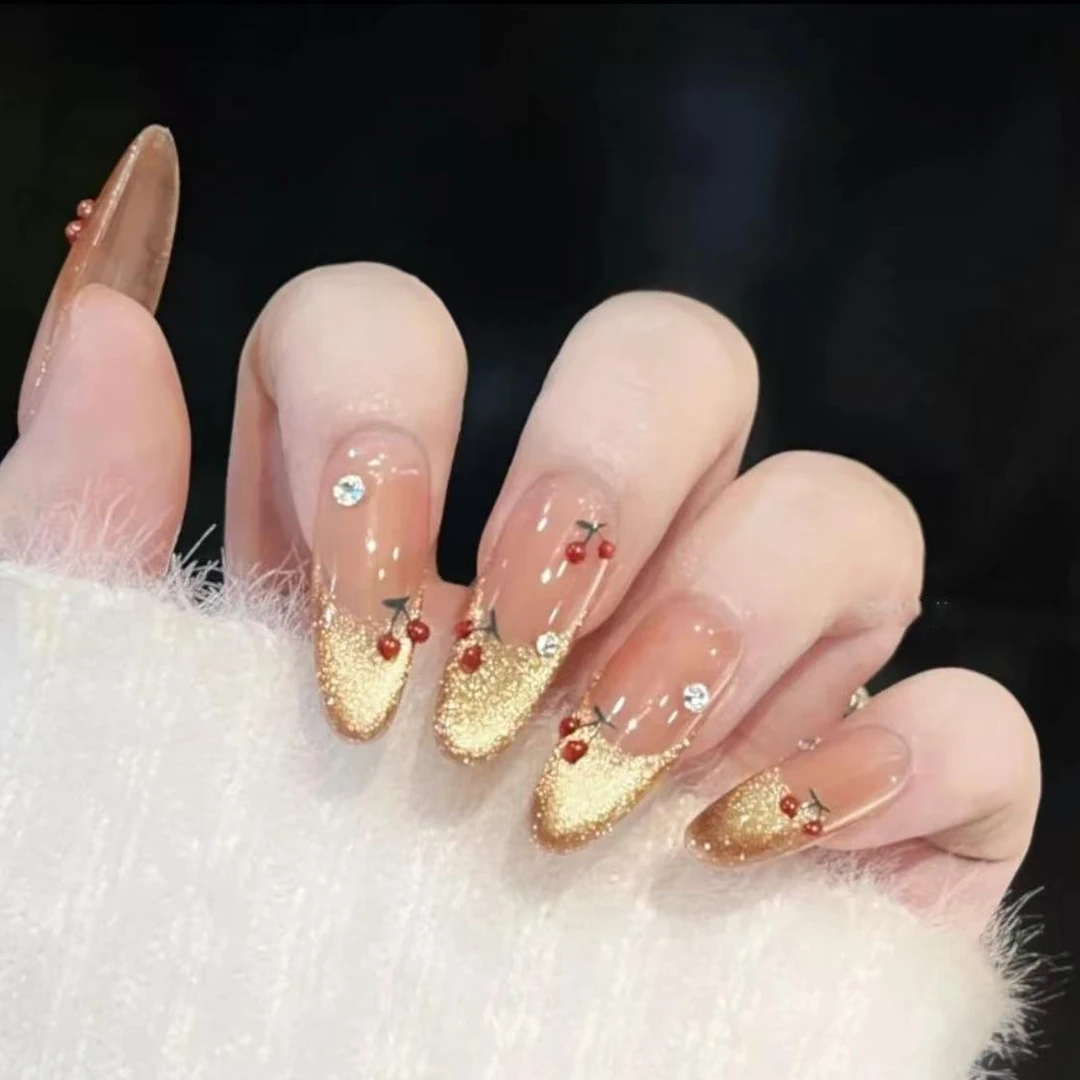 （樱桃）高级气质显白手工穿戴美甲