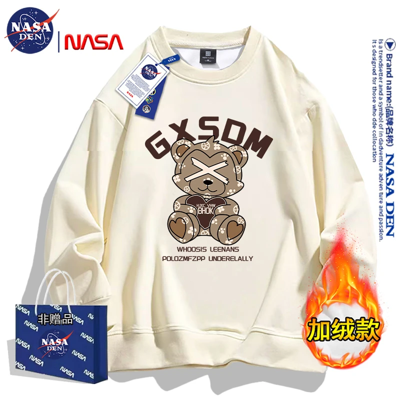 NASA联名秋冬季重磅长袖潮牌外穿圆领卫衣学生印花宽松男女款上衣