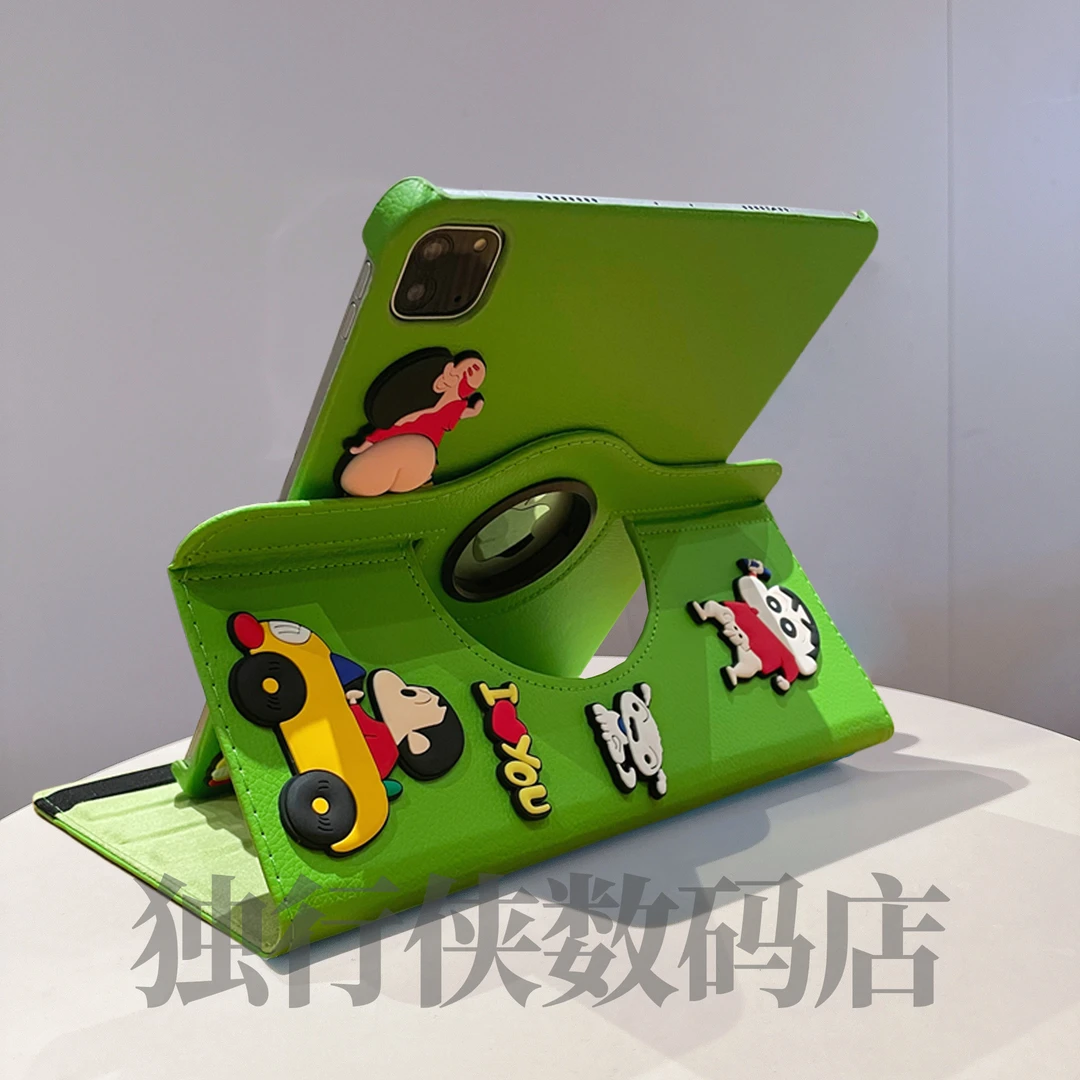 蜡笔小新360旋转支架适用小米平板5/6pro11保护套5pro12.4带笔槽