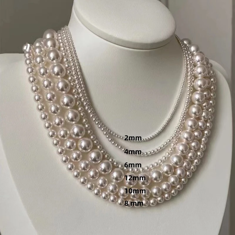 锌合金仿珍珠项链 时尚百搭仿珍珠长款女项链 手工质感气质项链