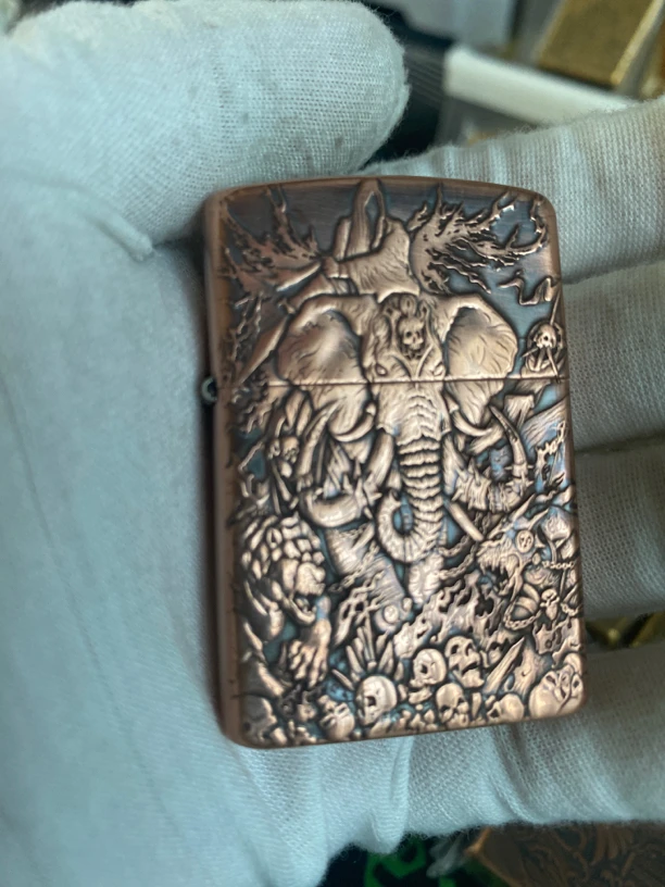 ZORRO佐罗902S盔甲（黑夜大象）3D浮雕工艺铜材质煤油打火机