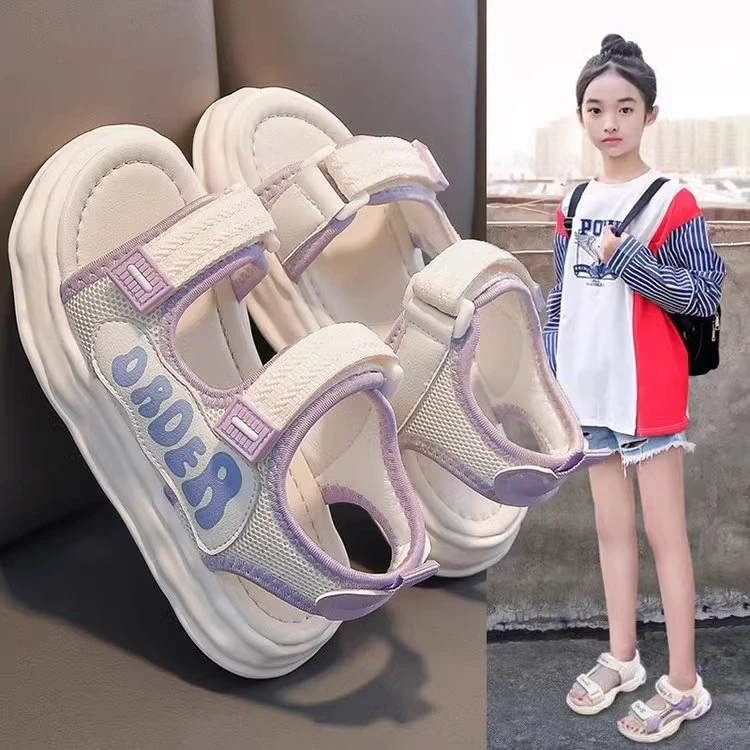 女童凉鞋2024年夏季新款女孩软底防滑鞋儿童运动沙滩鞋防滑中大童