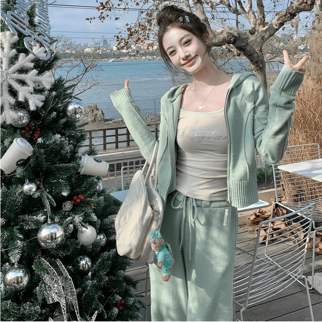 高级感休闲运动套装女2024春秋新款学院风减龄慵懒外套裤子两件套