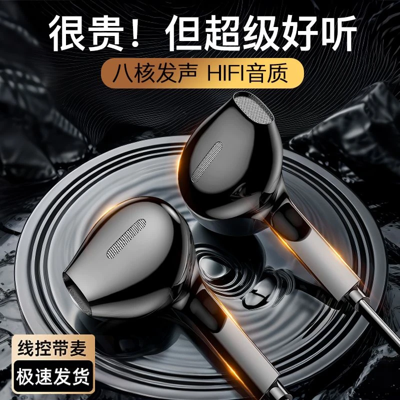 柏林之声耳机有线入耳式type-c接口圆孔适用华为oppo小米手机安卓