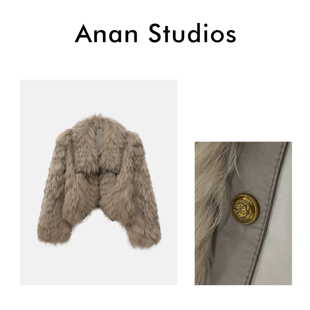 【贵妇感】新款大翻领进囗貉子毛配绵羊皮短款外套（带里衬）★