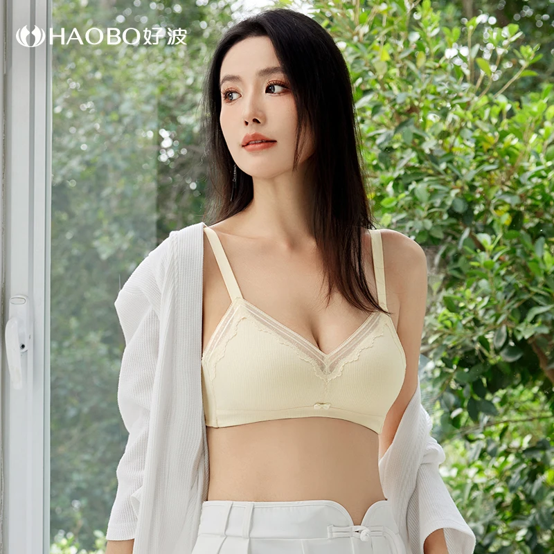 好波无钢圈软棉杯春夏新品内衣透气女收副乳上托舒适胸罩HW2425