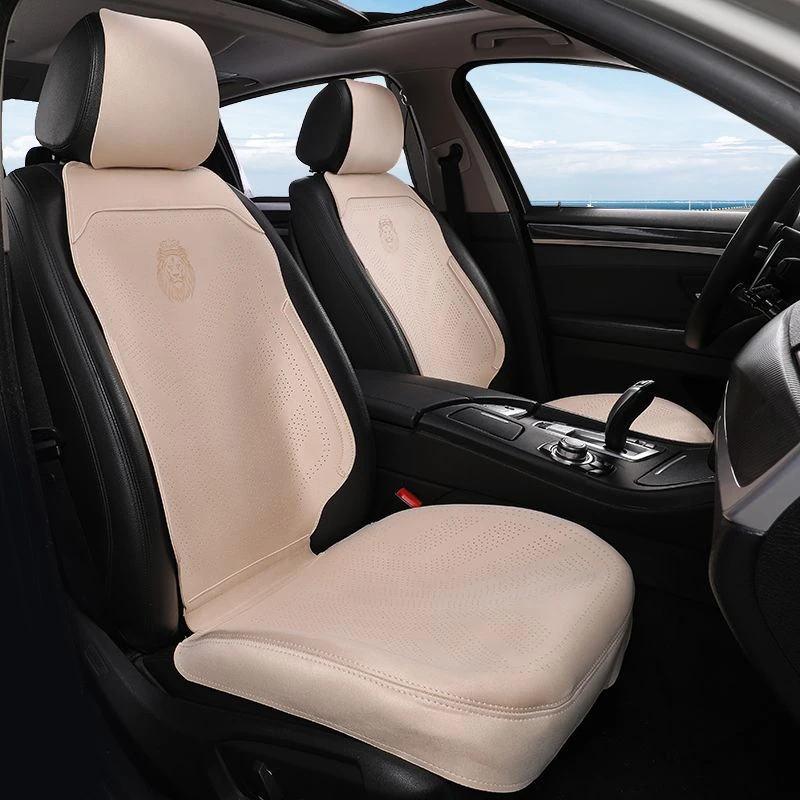 汽车坐垫拉姆斯翻毛皮半包四季通用透风透气轻薄汽车坐垫高奢坐垫