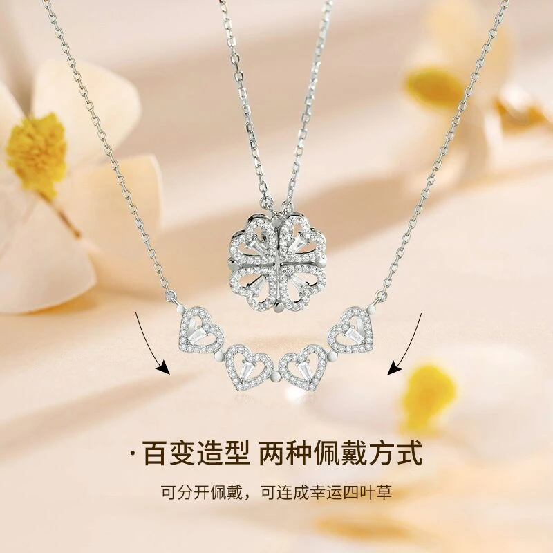 坠链均925银合成锆石 【LOVELVLV】不掉色坠链均锆石 纯银项链女四