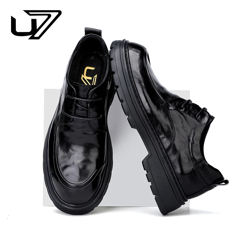 U7品牌男鞋 好鞋相伴 2025新款商务休闲系带百搭真皮皮鞋