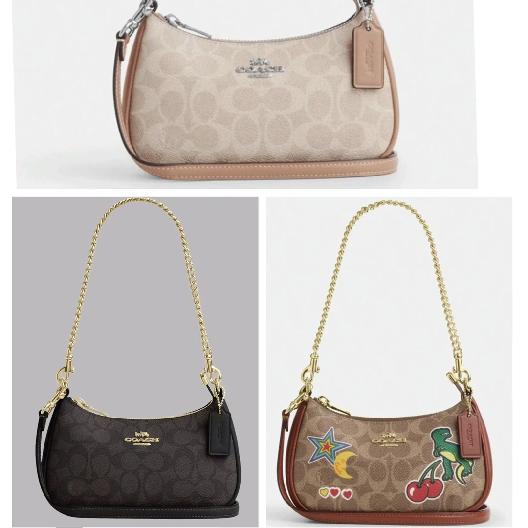 COACH/蔻驰小号 Teri 、冰咖啡、深棕 斜挎包（尺寸20*13）