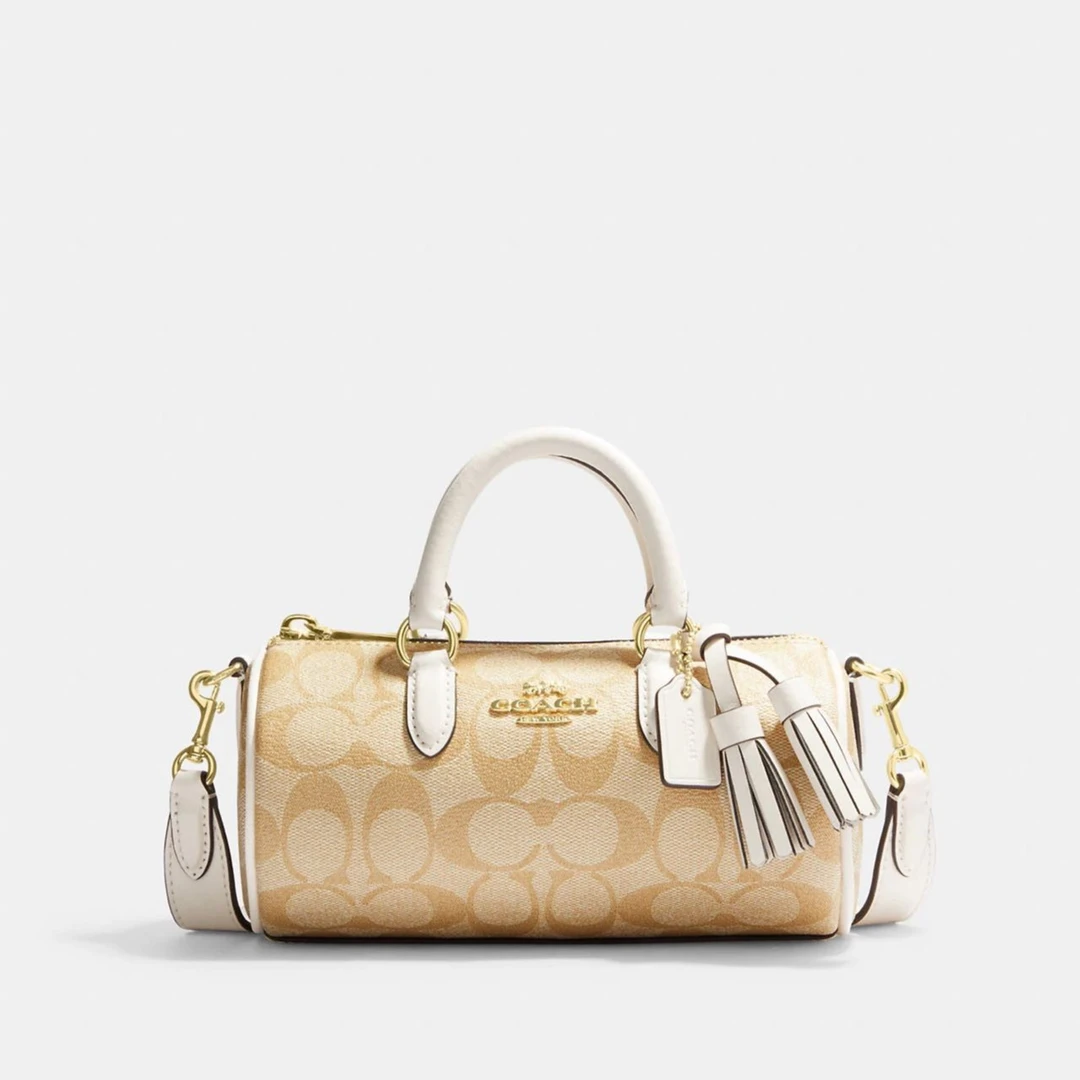 COACH/蔻驰 LACEY奶茶巴比龙斜挎包CK689  【19*10.5牛皮pvc】圆筒