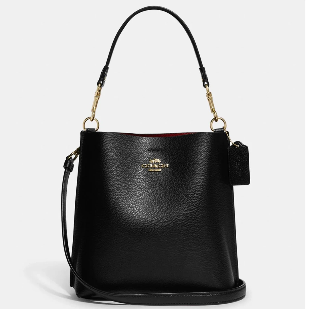 COACH/蔻驰黑金小号水桶 斜挎包  CA177 IMBLK   22cm*20cm