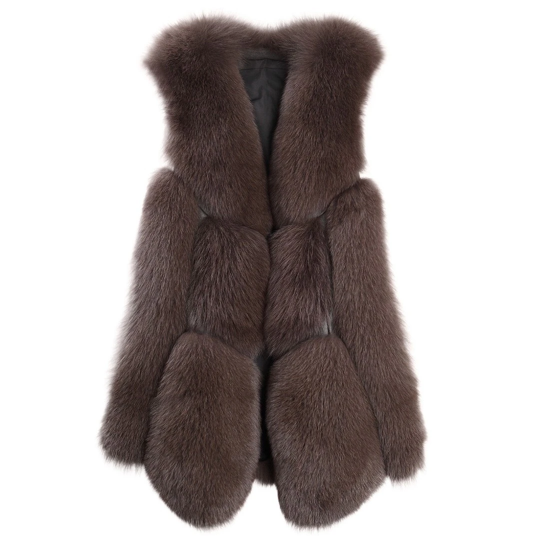 别格秀大码女装230斤宽松加肥胖mm显瘦狐狸毛马甲时尚马夹百搭款