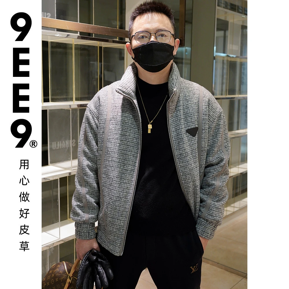 P家高端加拿大海狸貂内胆羊外套男款休闲保暖冬季45543