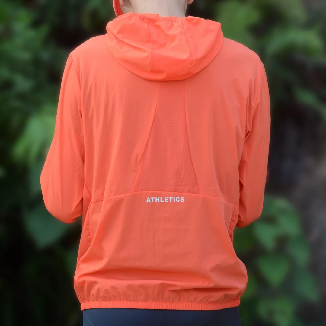 户外速干防风衣拉链连帽薄款透气跑步外套休闲训练马拉松外套男