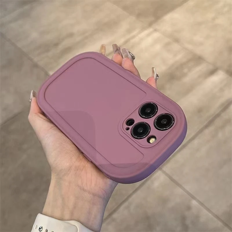苹果13手机壳椭圆胖形iPhone15pro纯色14pro肤感12防摔硅胶软壳11