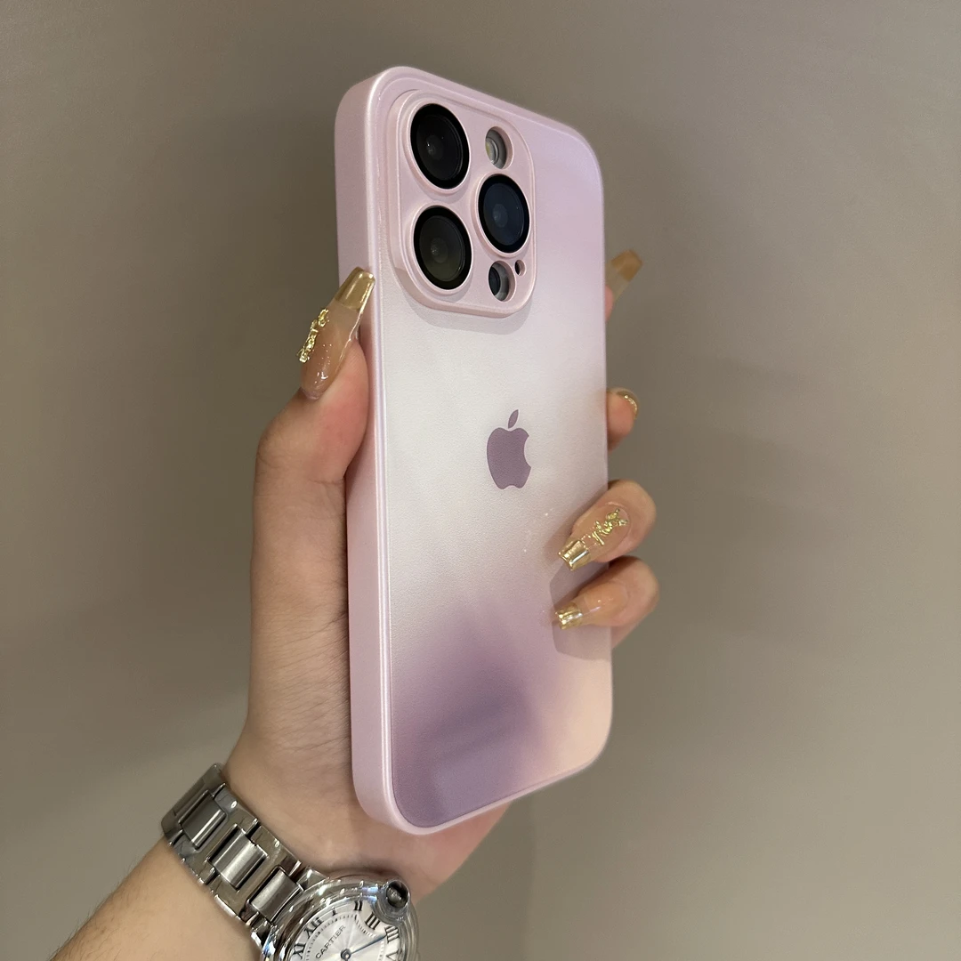 渐变玻璃壳适用iPhone14promax手机壳13苹果12全包15pro高级感11