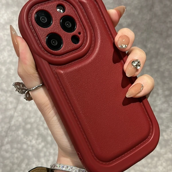 纯色高级肤感适用苹果15手机壳iPhone13/14promax新款12/11潮可爱